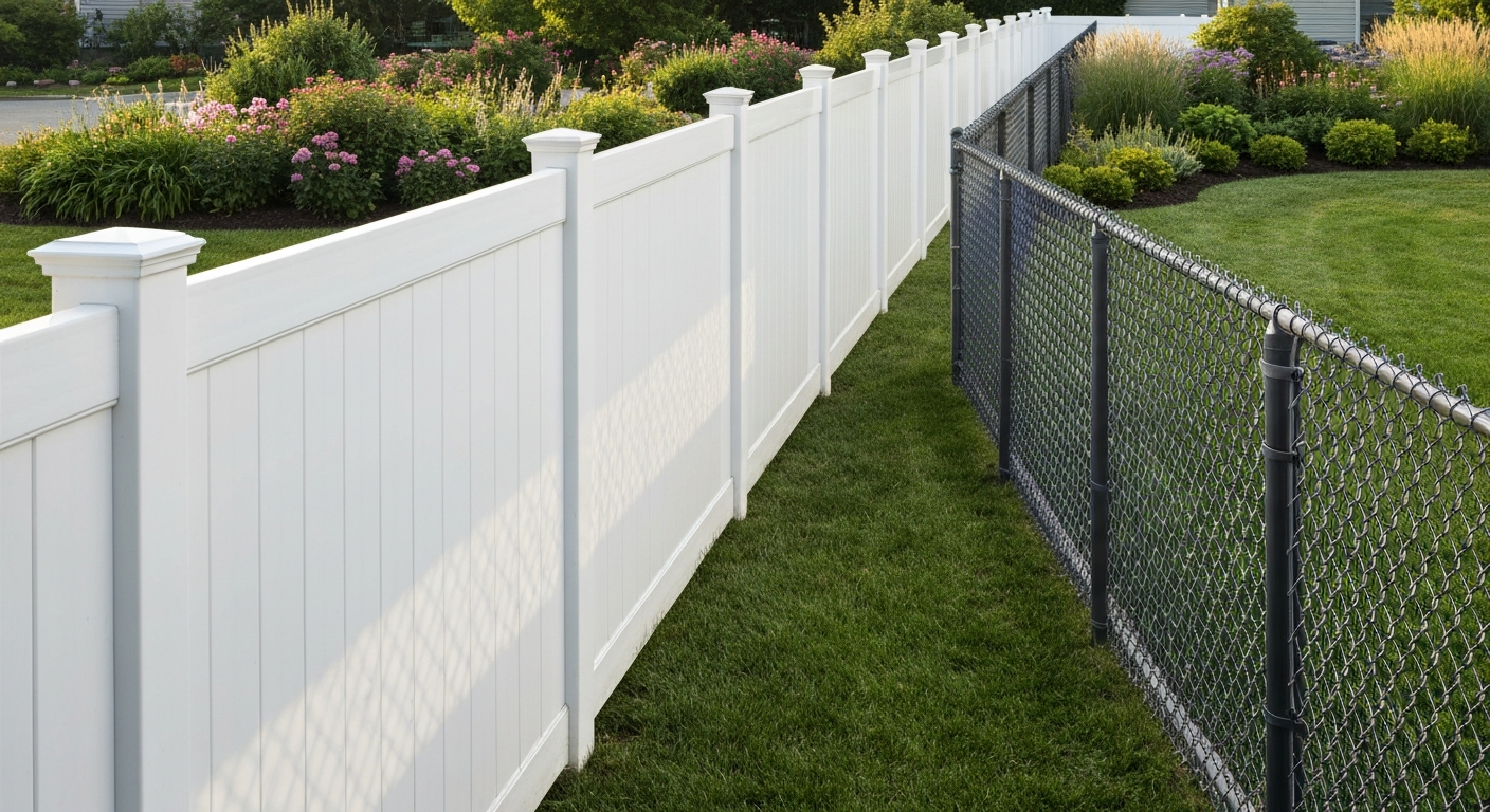 Vinyl and chain link fencing