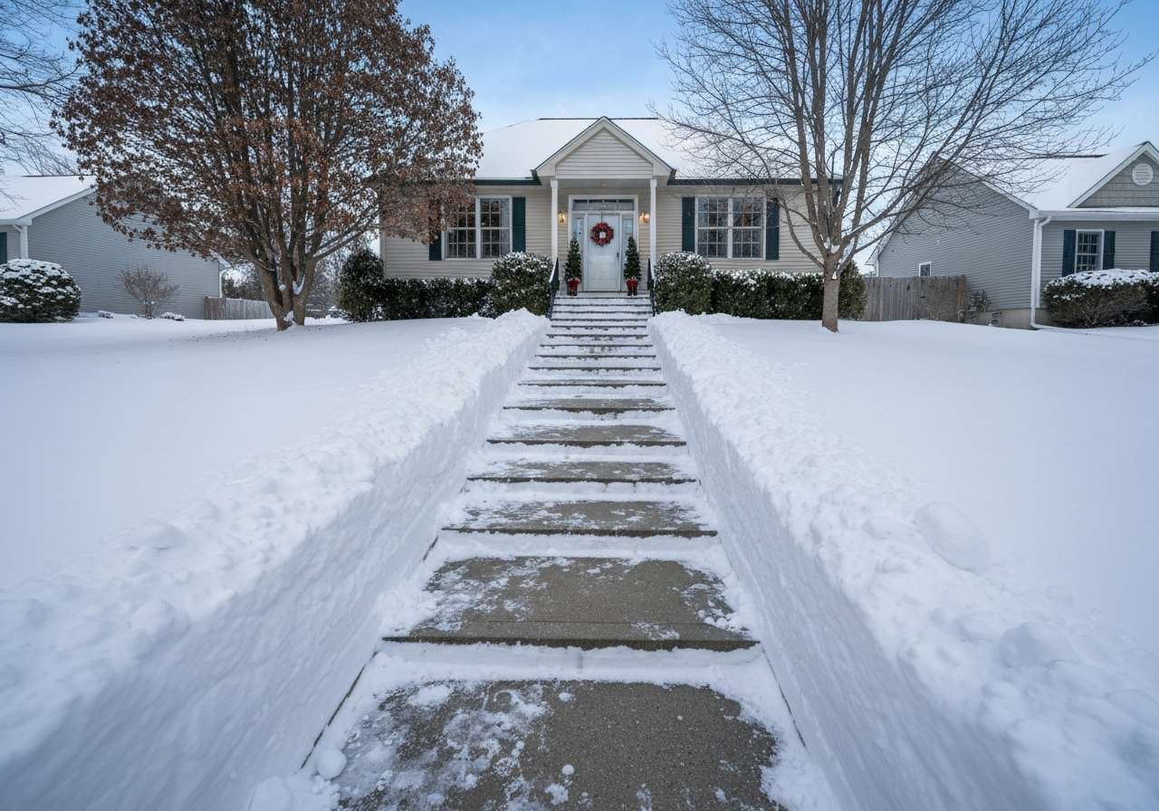 Walkway, step and entrance clearing