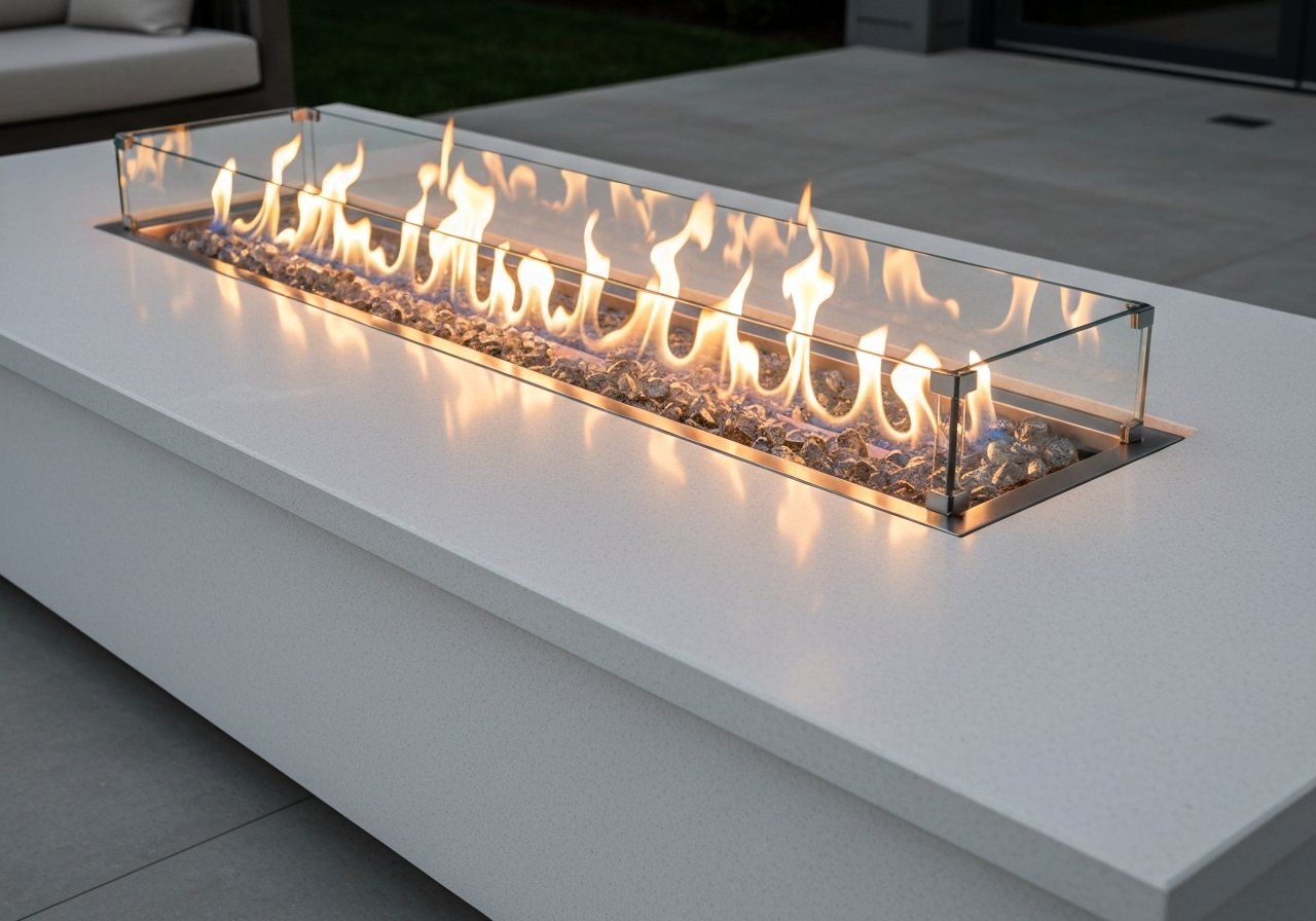 Gas fire pit and fire table installation