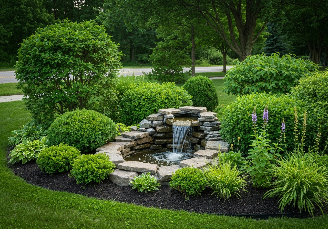 Pondless bubbling rock water feature