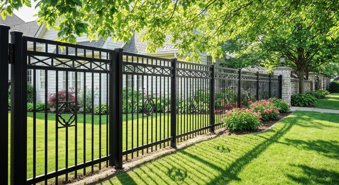 Aluminum ornamental fence installation