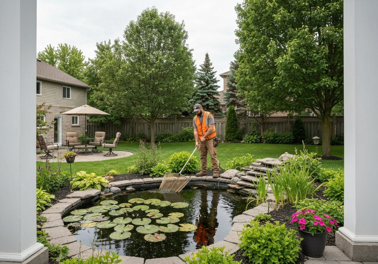 Pond cleaning and seasonal maintenance service