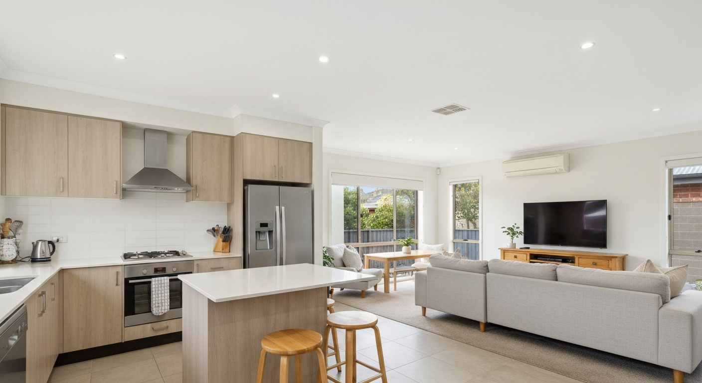 Clean modern home interior inspection
