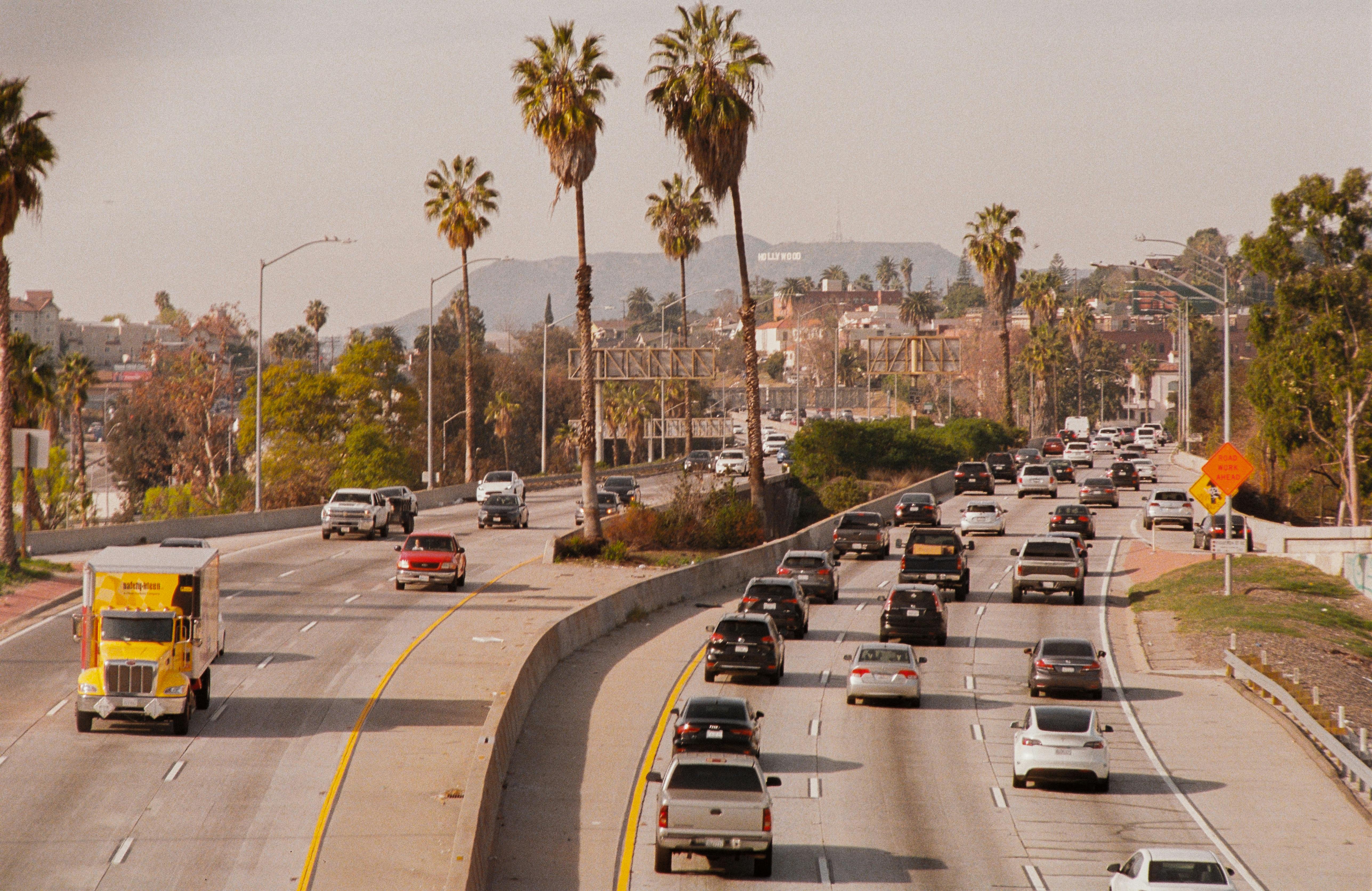 Los Angeles highway traffic during daytime