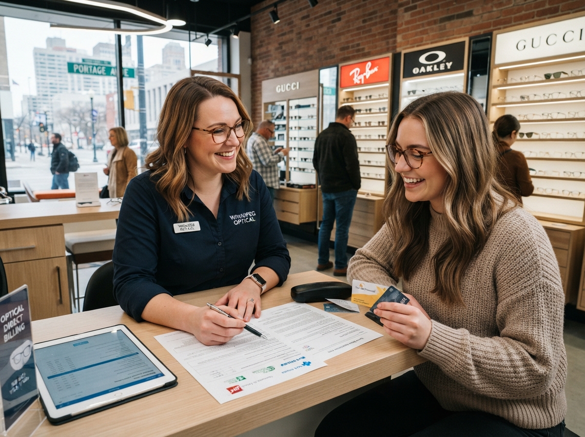 Direct insurance billing for eyewear at Bani Optical Eyewear Winnipeg
