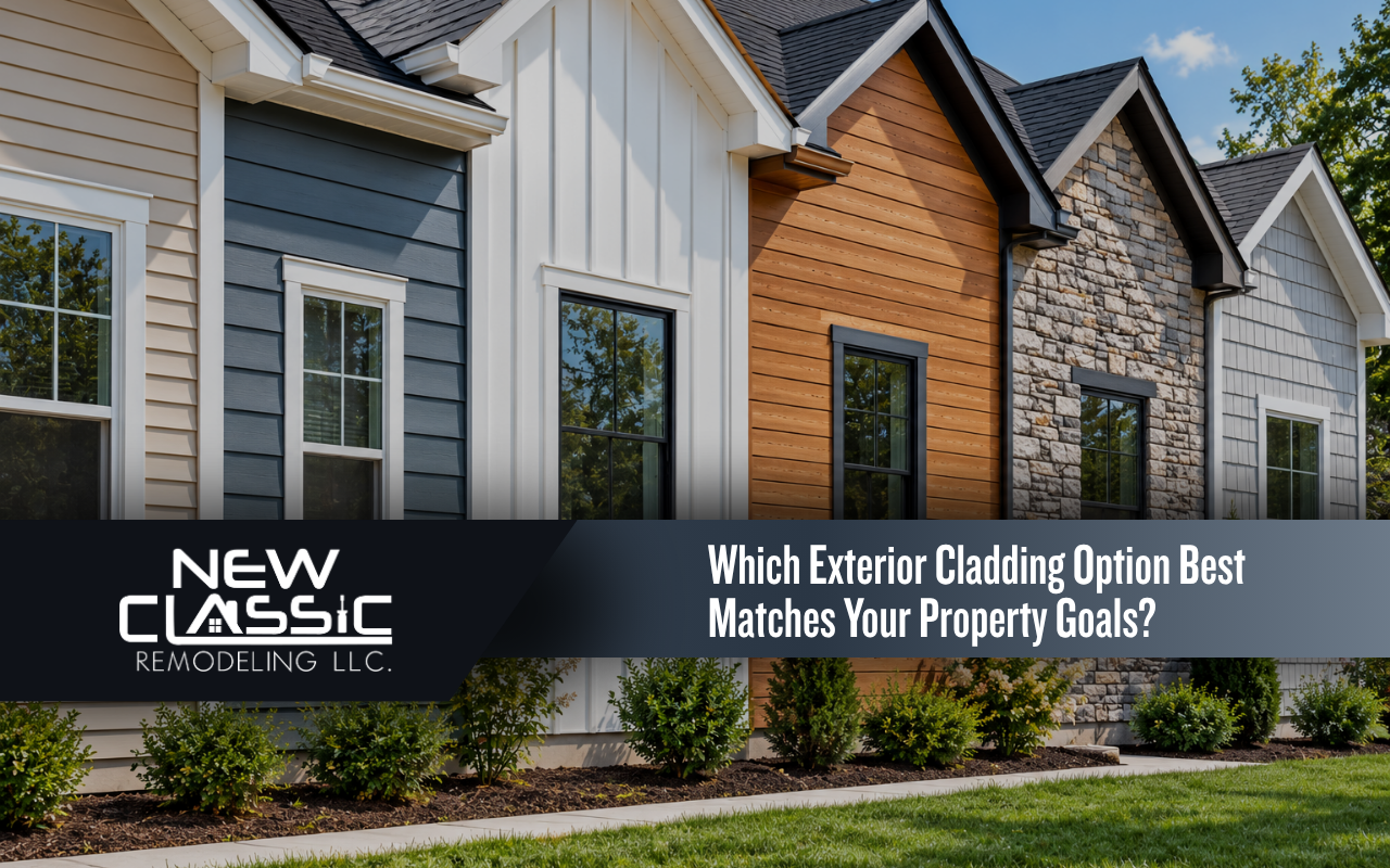 Different residential siding materials compared by texture, durability, and exterior finish