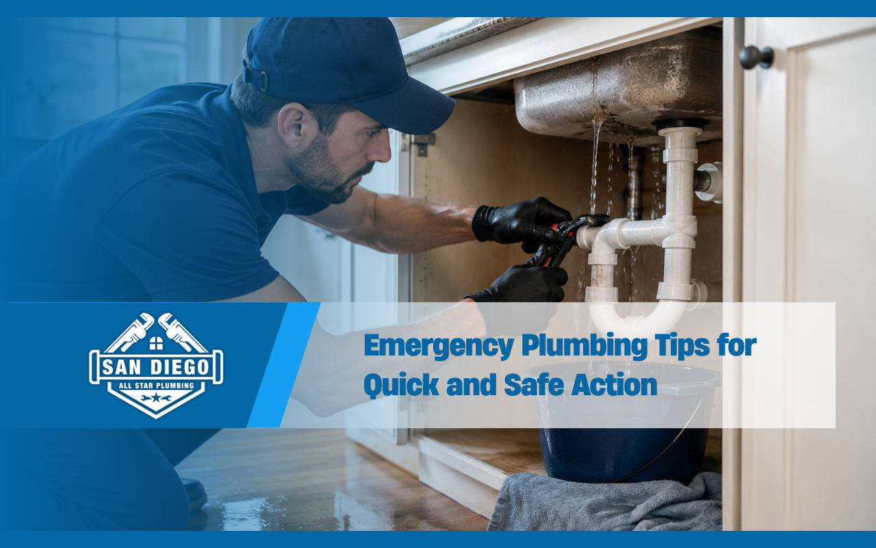 Emergency plumbing repair for a water leak inside a home
