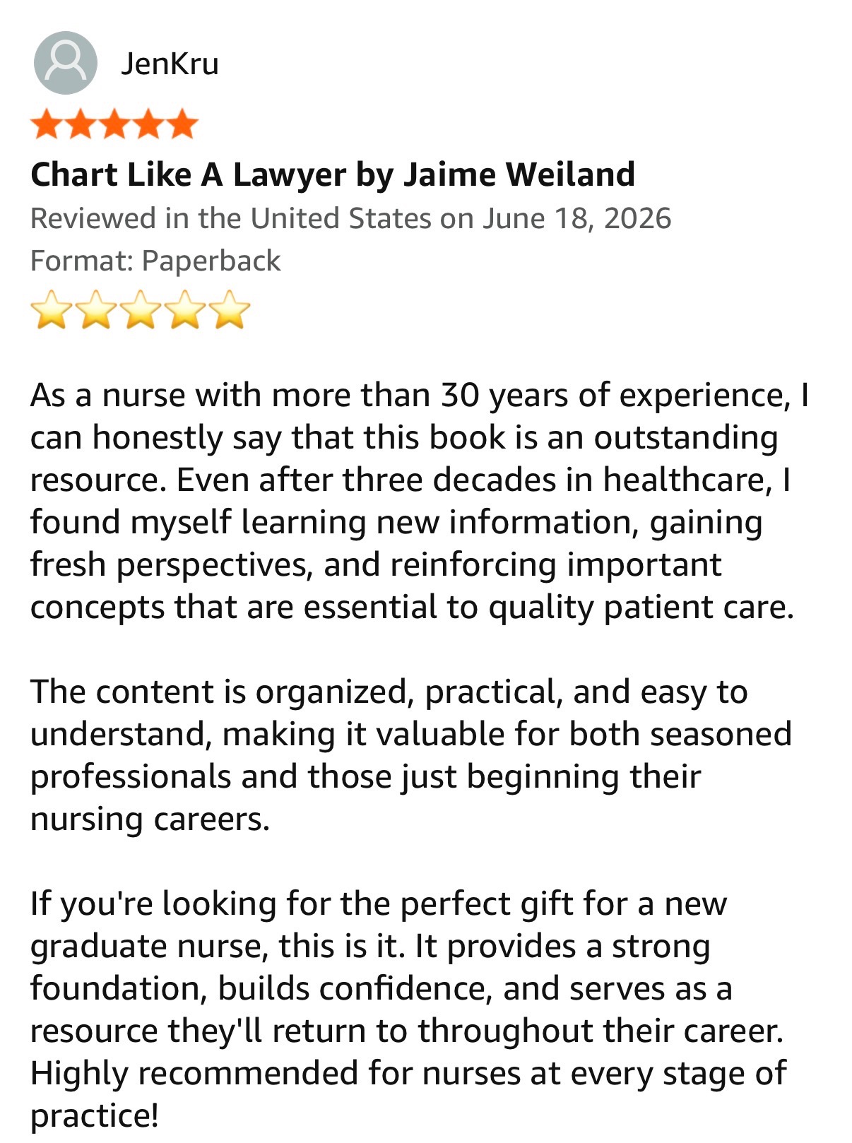 Reader testimonial 1