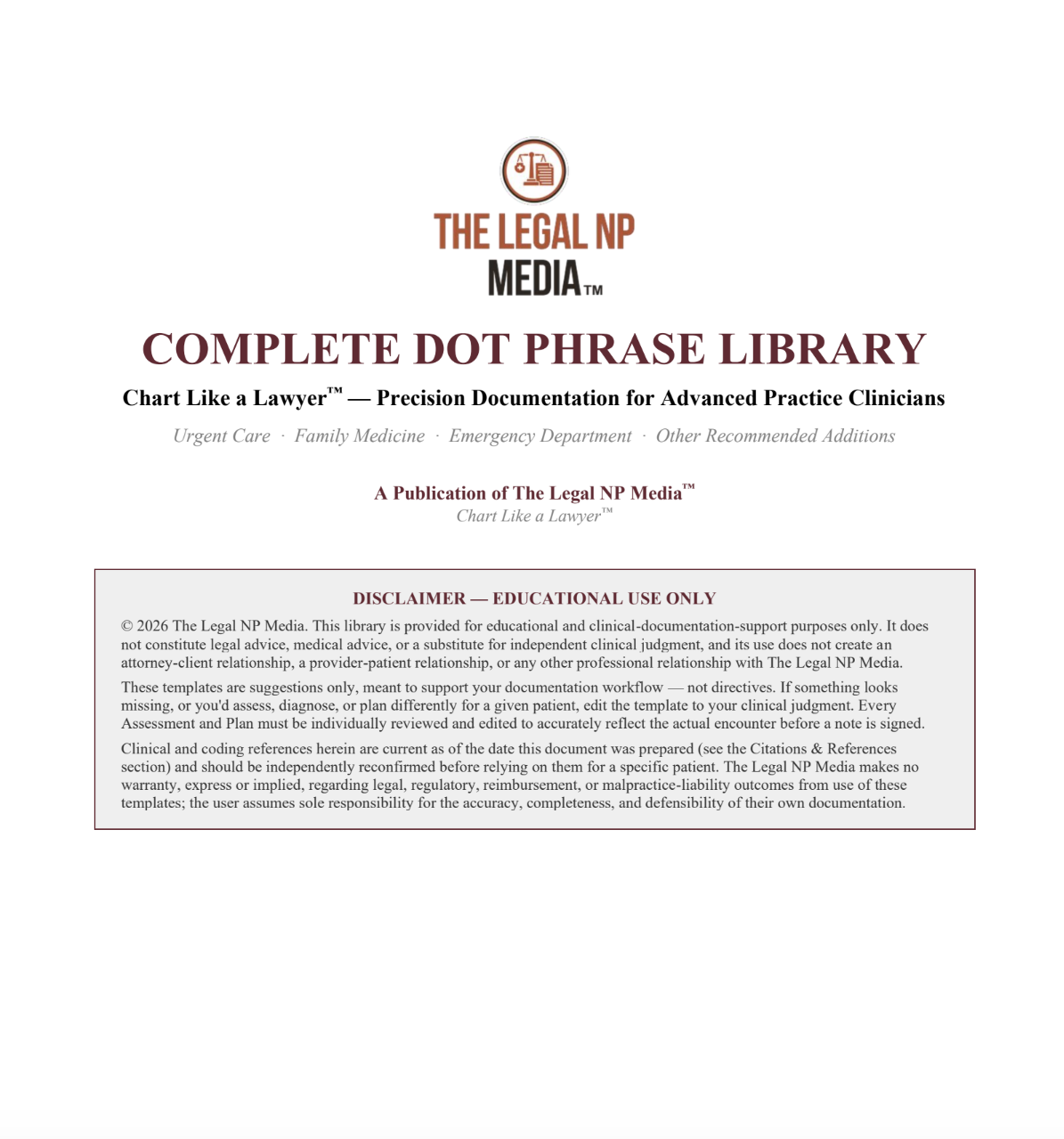 APP Dot Phrases template cover