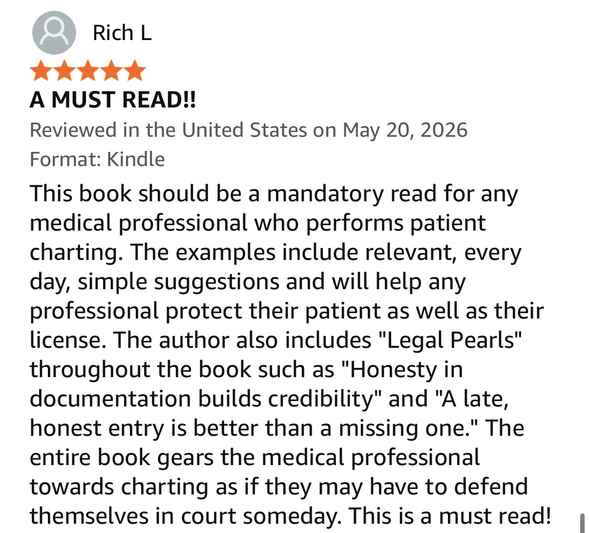 Reader testimonial 3