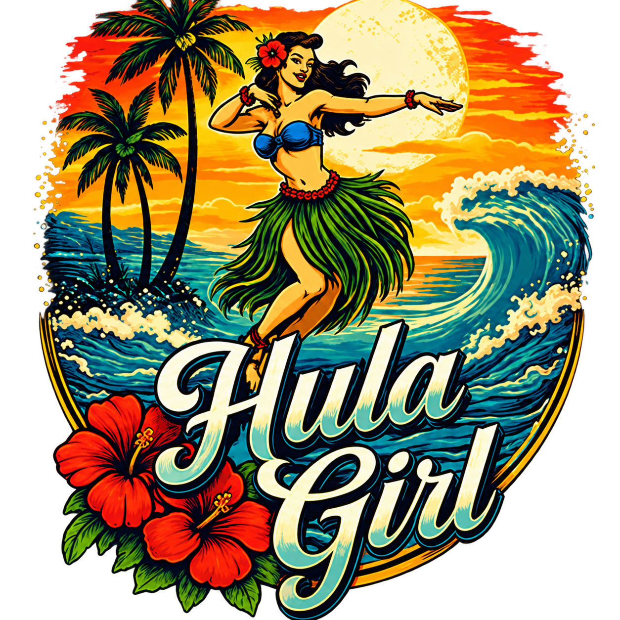 Hula Girl Pool Care & Services Logo