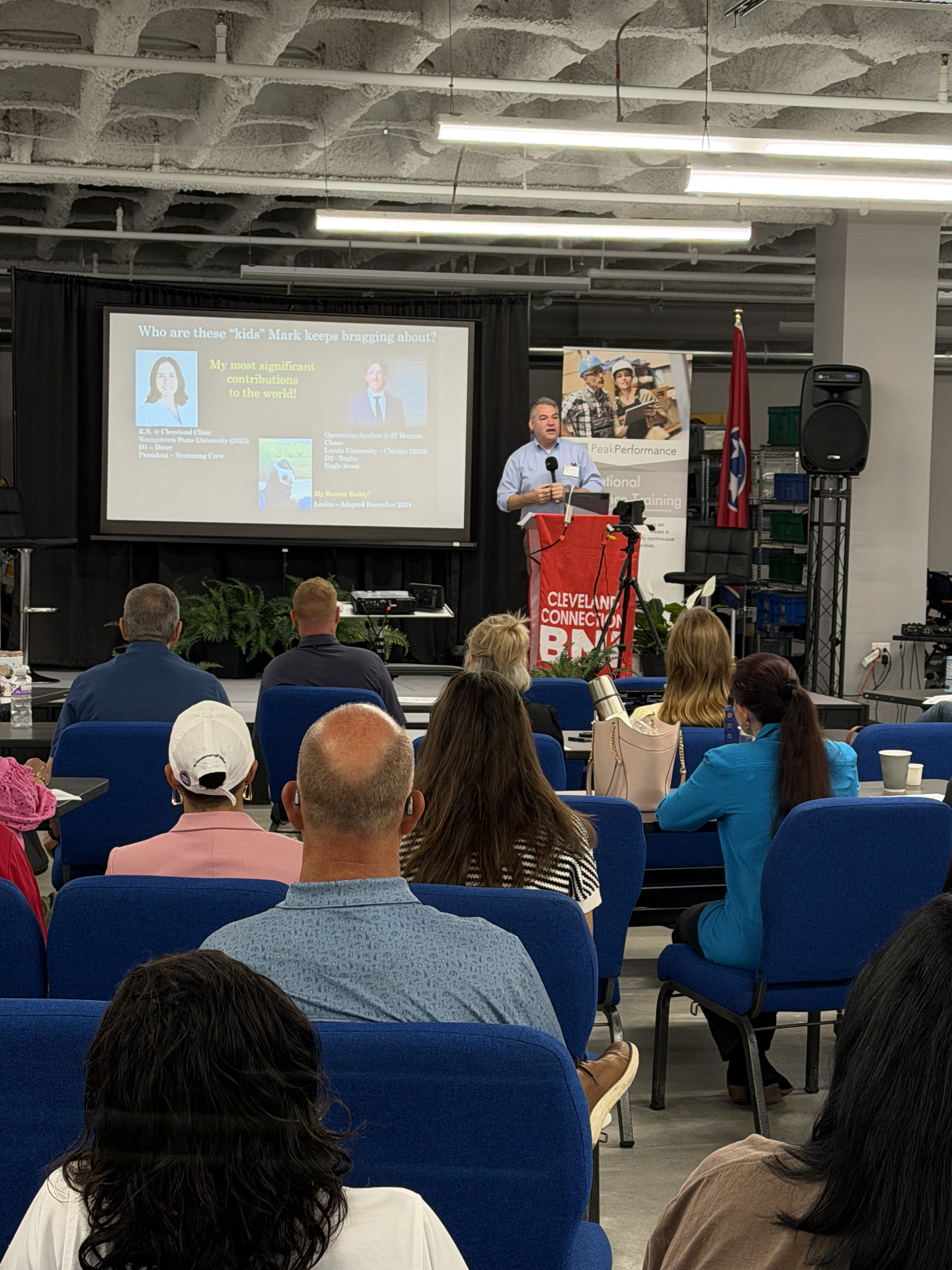 Mark Kammerdiener speaking at a corporate event