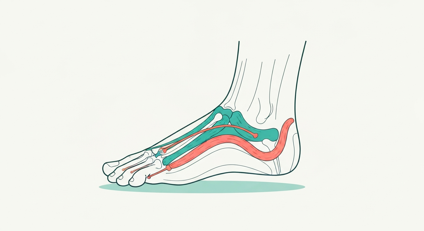 Illustration of foot anatomy and inflammation