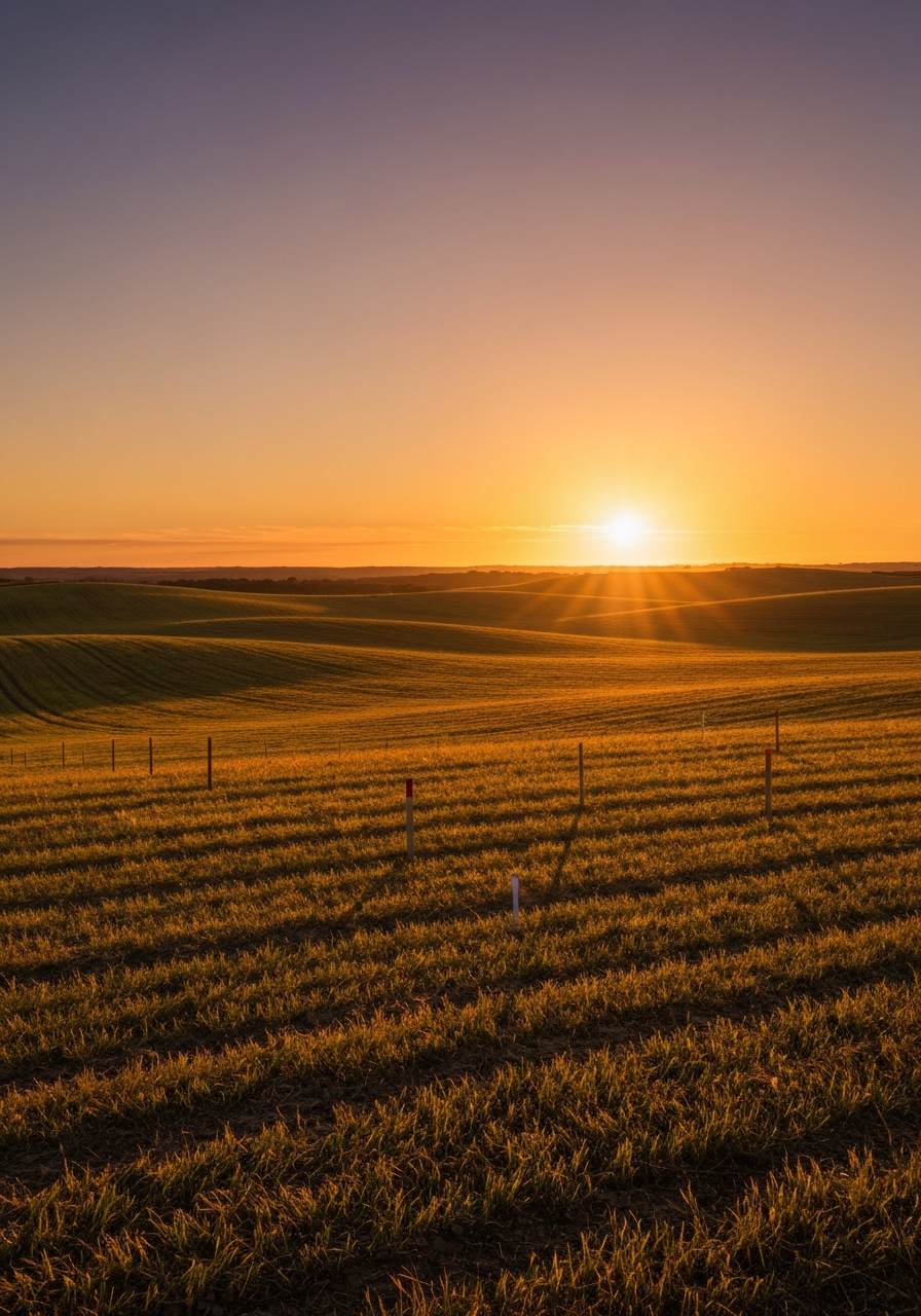 Open land with survey pegs