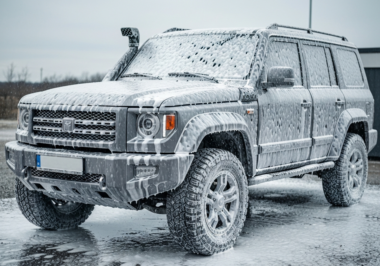 Professional 4x4 detailing with snow foam wash
