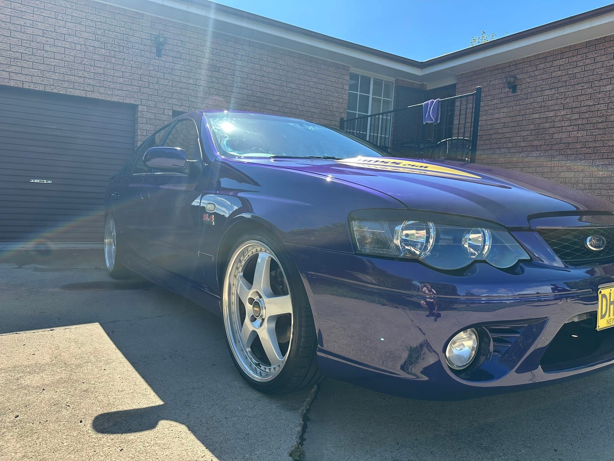 After Purple Ford Falcon front profile