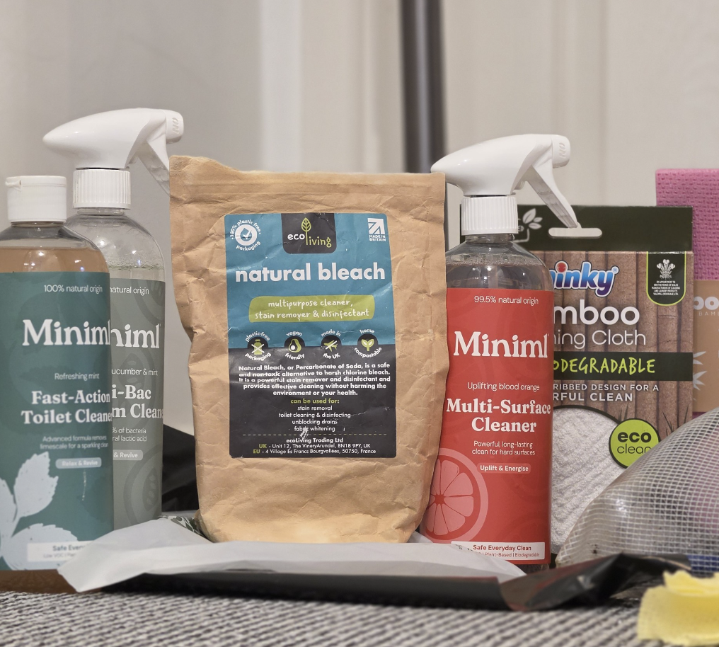 Eco-friendly Miniml cleaning products and reusable cloths used by Eco Clean Exeter