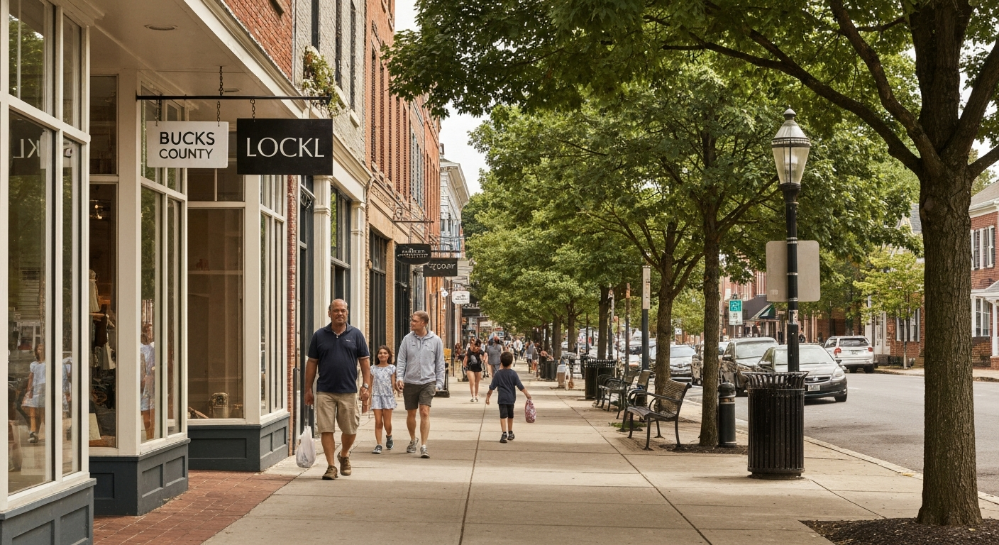 Living in Newtown PA with walkable Bucks County town center, local shops, and neighborhood character