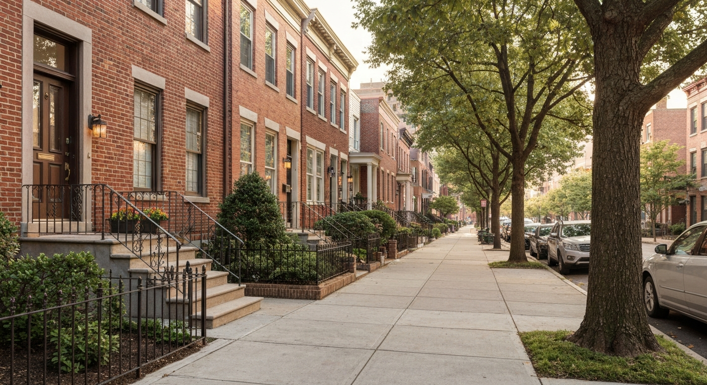 Pros and cons of living in Queen Village Philadelphia with historic rowhomes and walkable neighborhood streets
