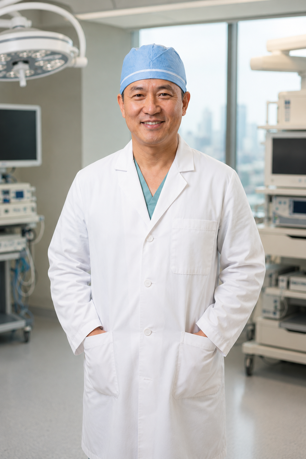 Physician in operating room