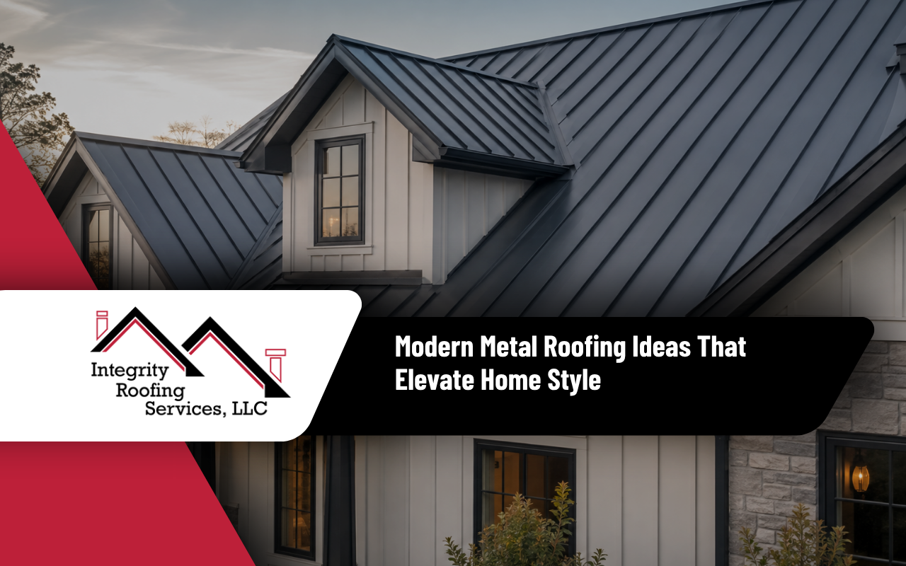 Modern metal roofing installed on a stylish residential home