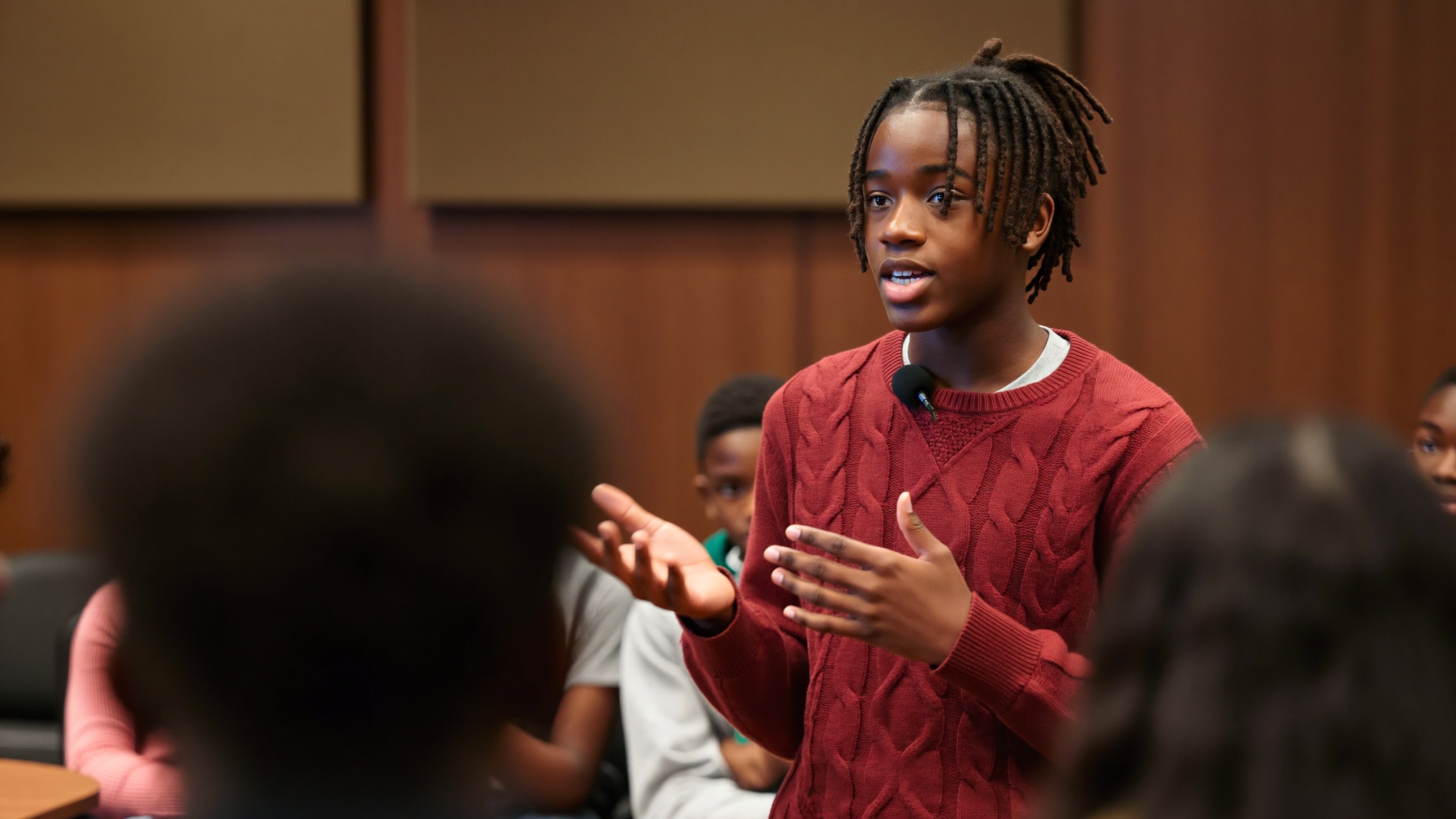 Youth program participant speaking