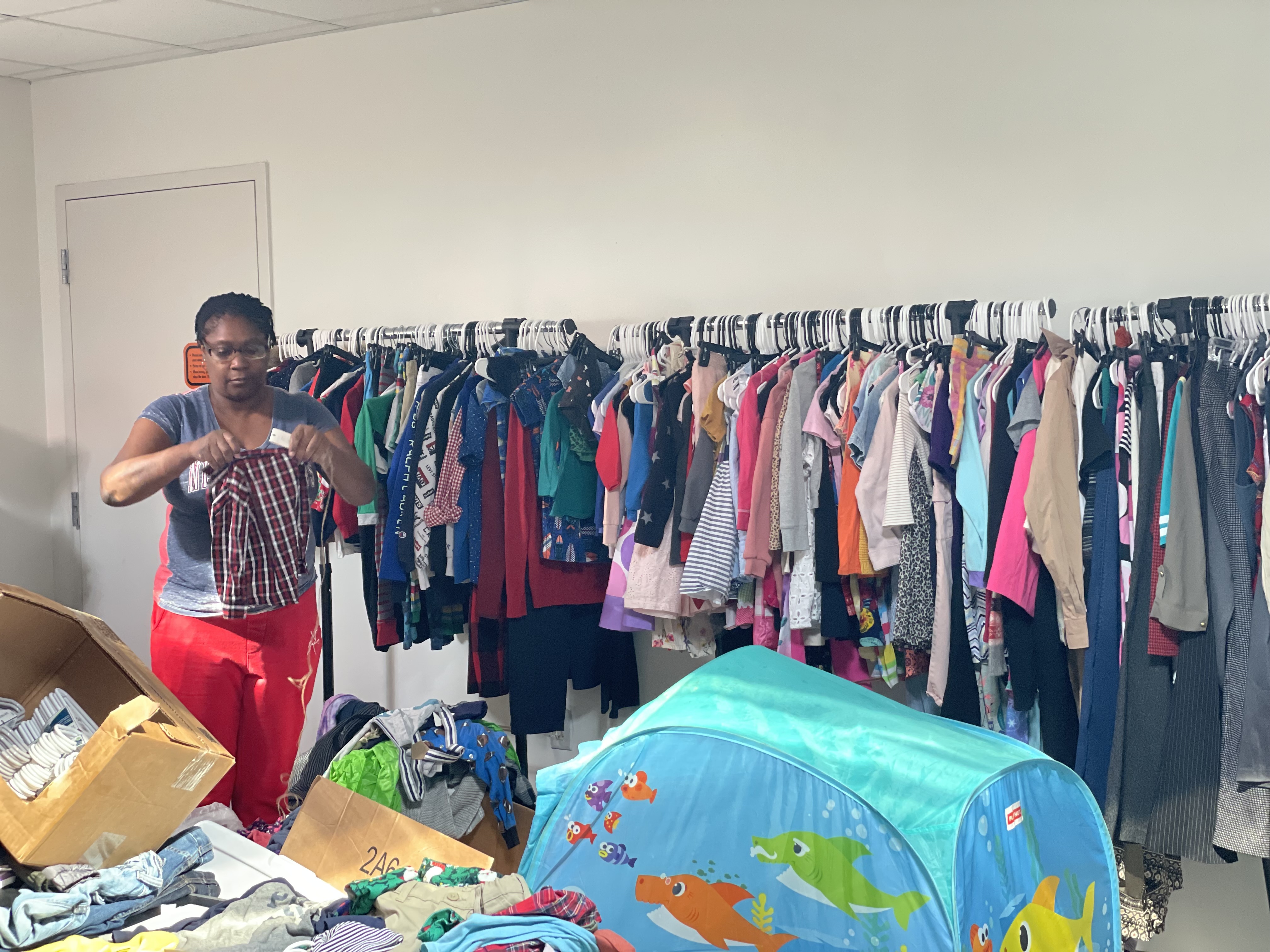 Organizing hundreds of donations for a giveaway event with mother
