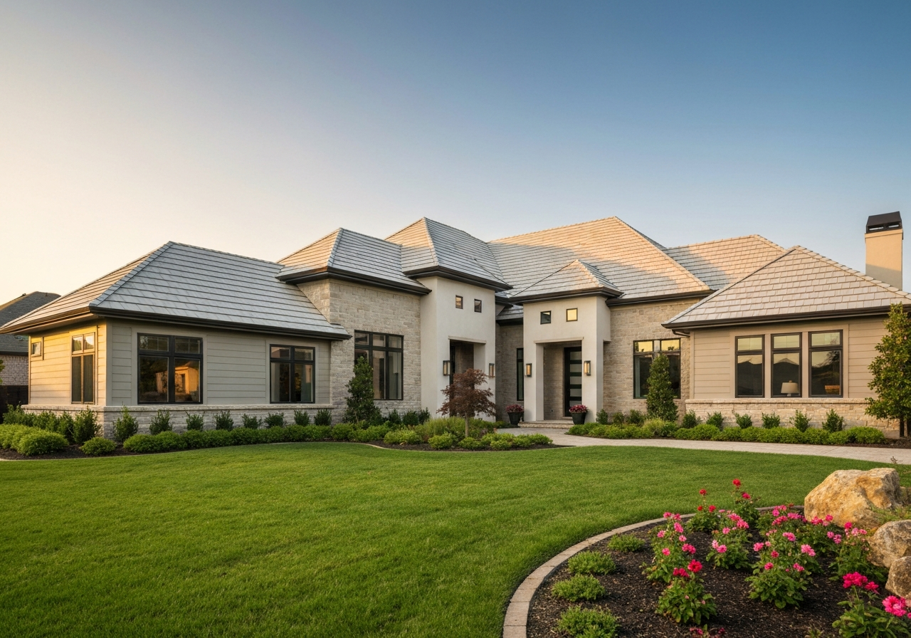 Beautiful luxury residential home with a pristine new roof