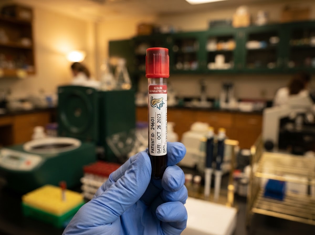 Tubo de análisis de insulina en laboratorio
