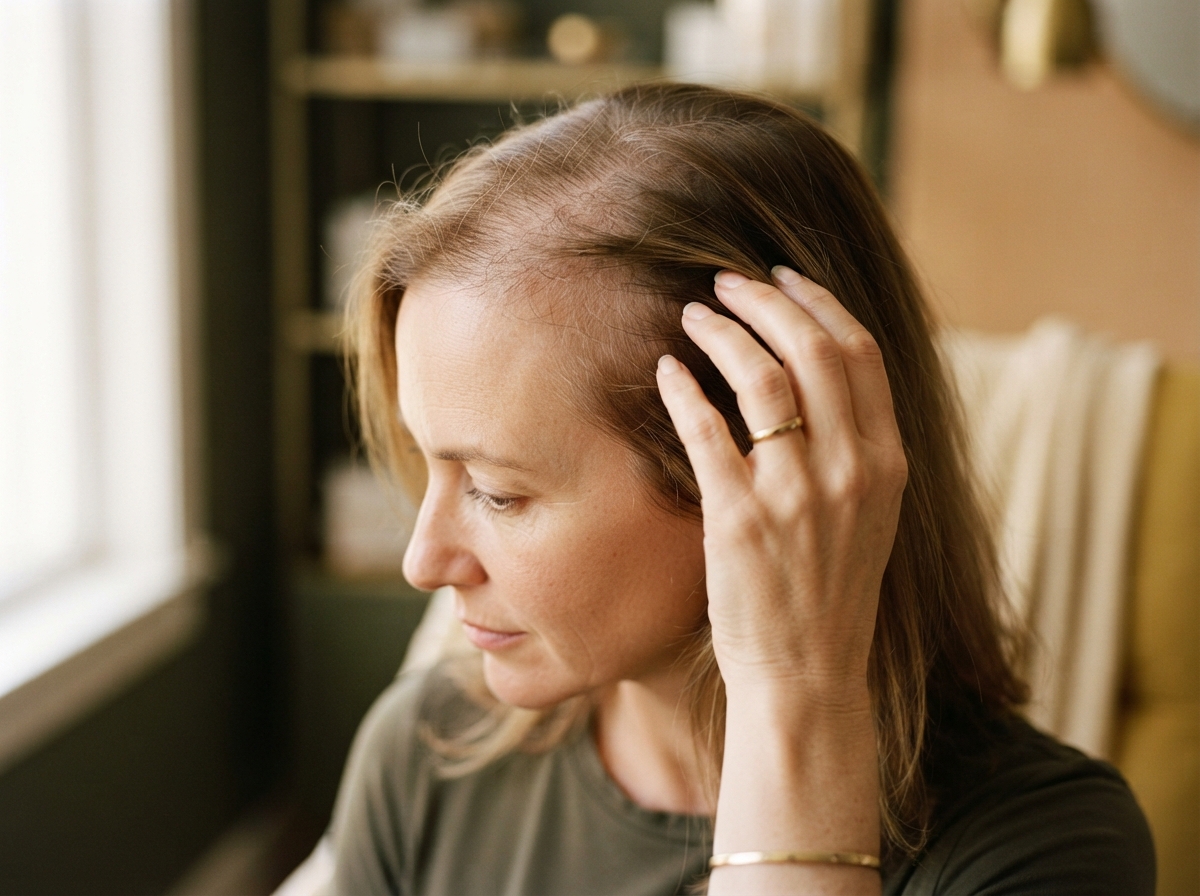 Caída del cabello con patrón androgenético en mujer con SOP