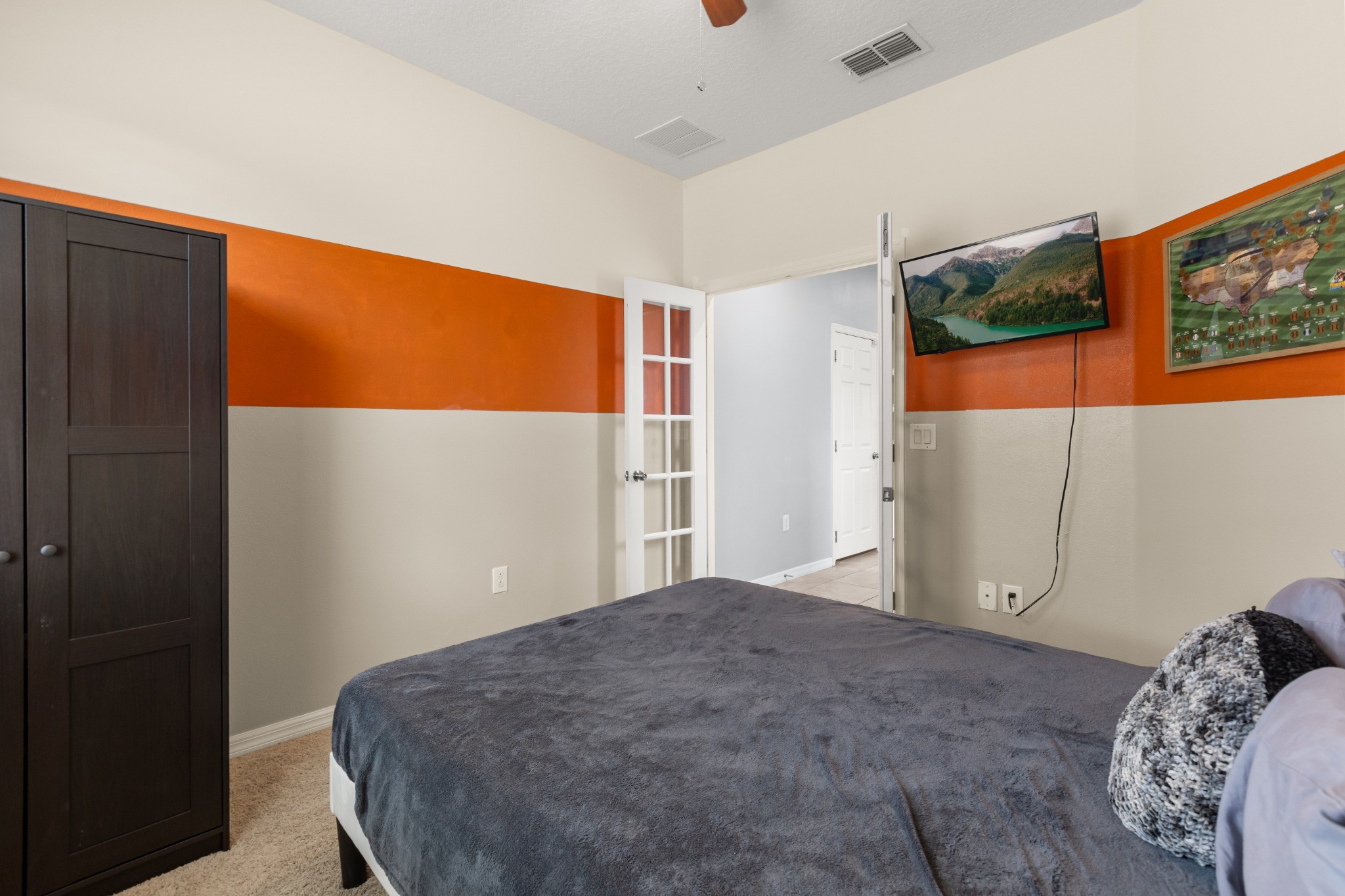 2401 Avian Loop Kissimmee FL - Alternate angle of office/flex space showing French door entry, closet, and room depth