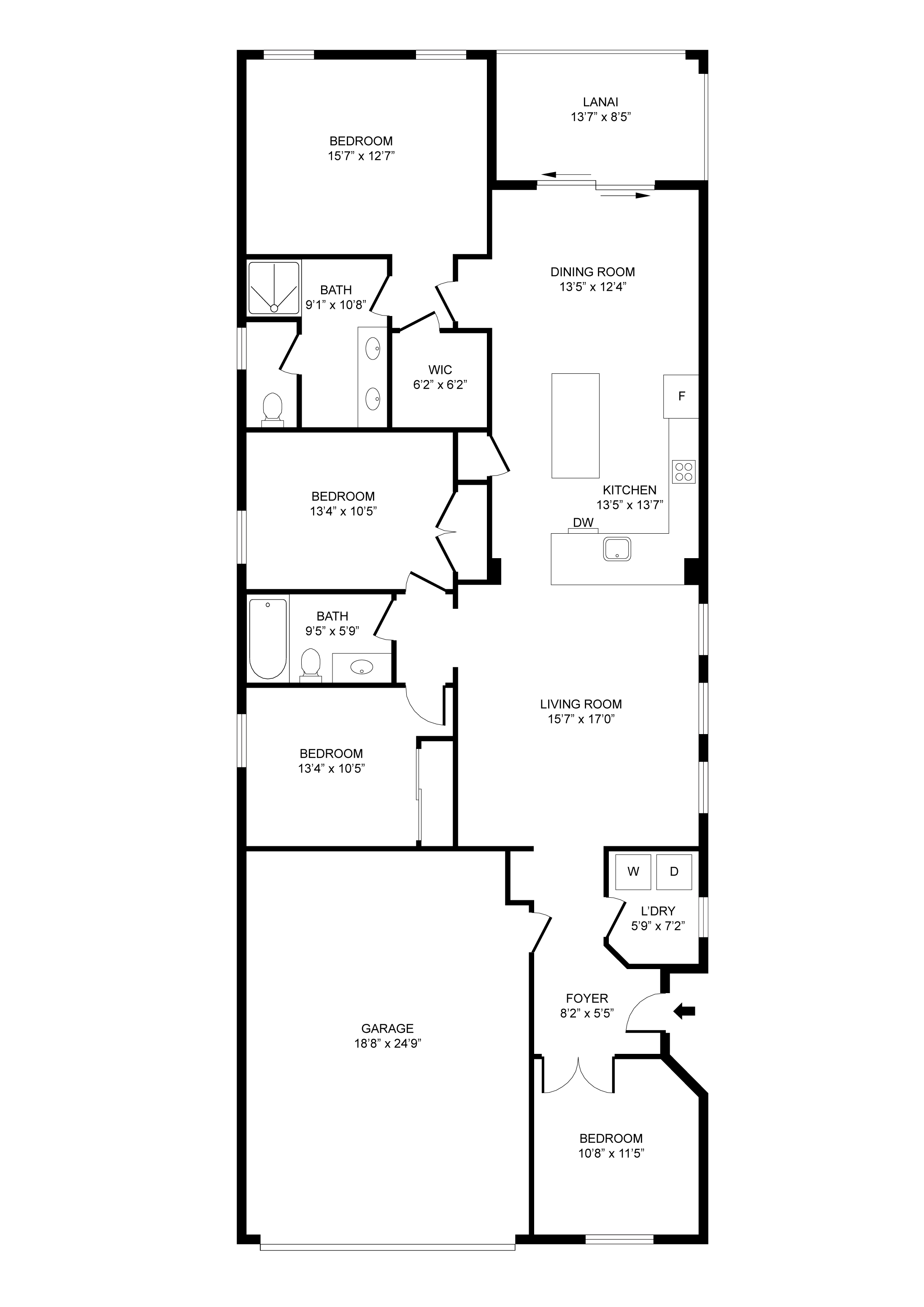Official floor plan for 2401 Avian Loop, Kissimmee, FL 34741
