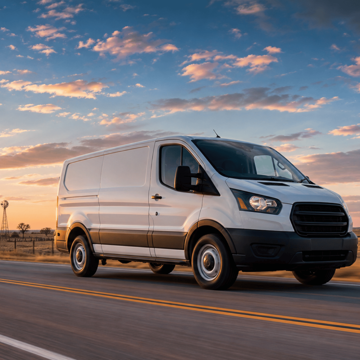 Chase Couriers delivery van on Texas highway