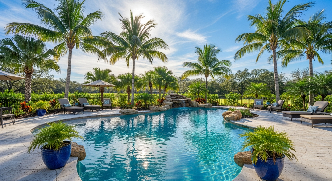 Beautiful sunny Florida swimming pool