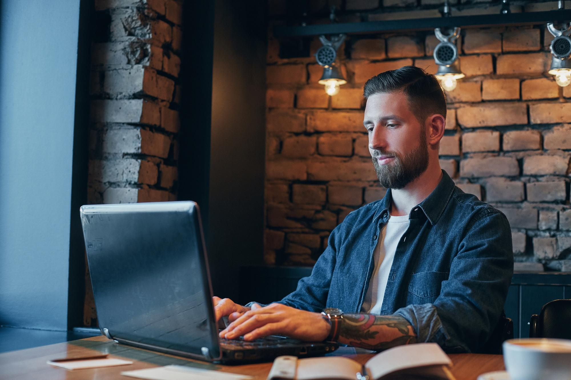 Creative professional working on laptop