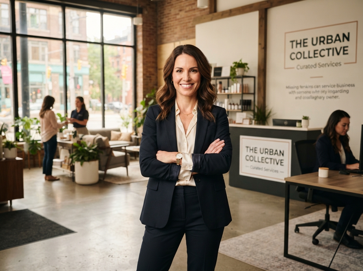 Confident service business owner in their modern storefront