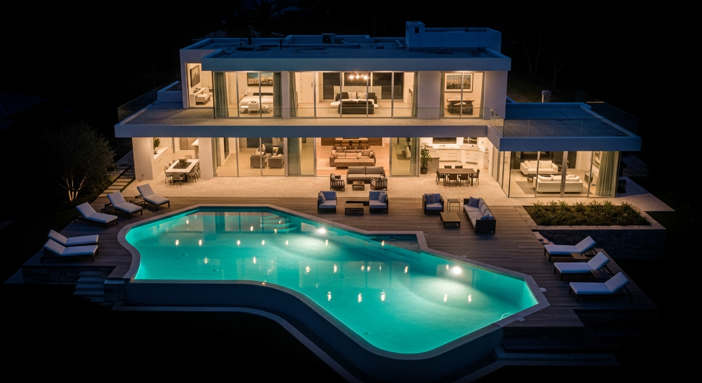 Aerial view of luxury pool