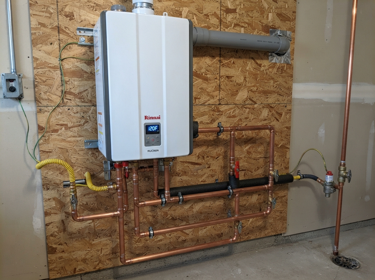 High-efficiency tankless water heater installation in Litchfield Park, AZ