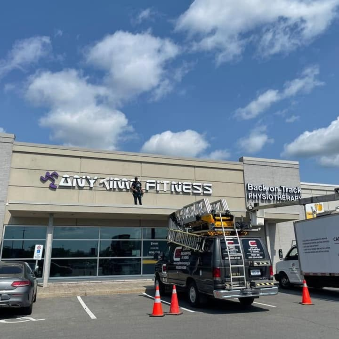 Anytime Fitness dimensional lettering