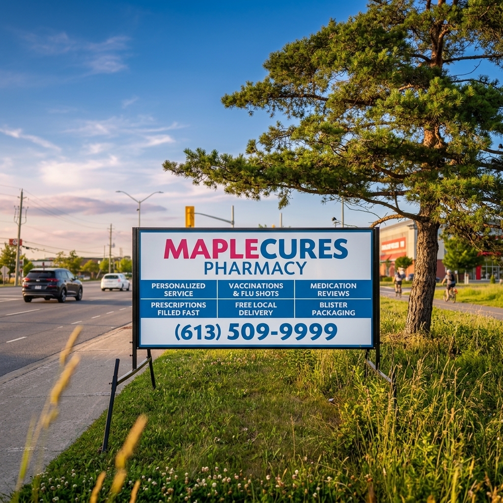 MapleCures Pharmacy outdoor sign