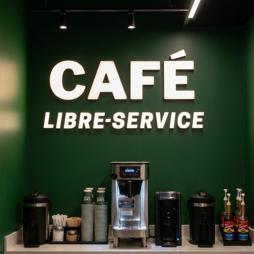 Café backlit illuminated sign