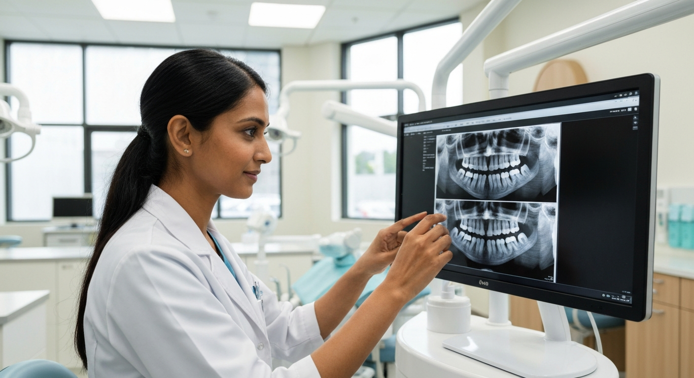 Medico che analizza esami radiografici