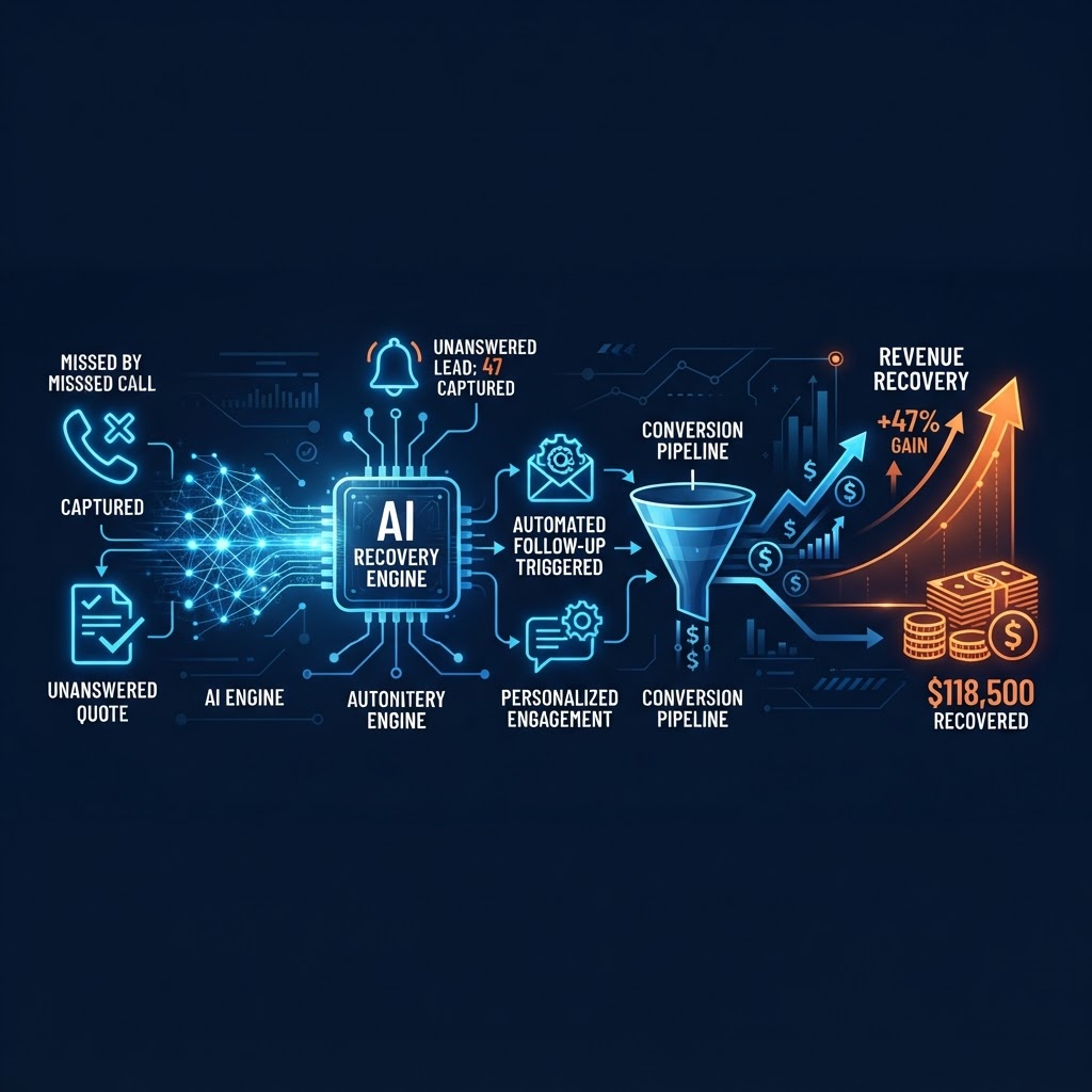 AI revenue recovery system capturing missed calls and unanswered quotes