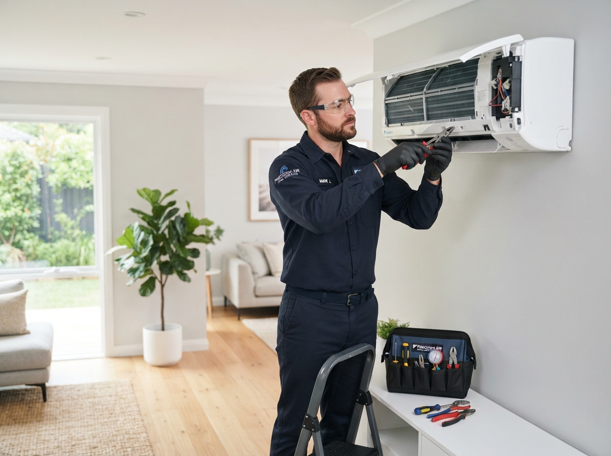 HVAC engineer working on a heating system