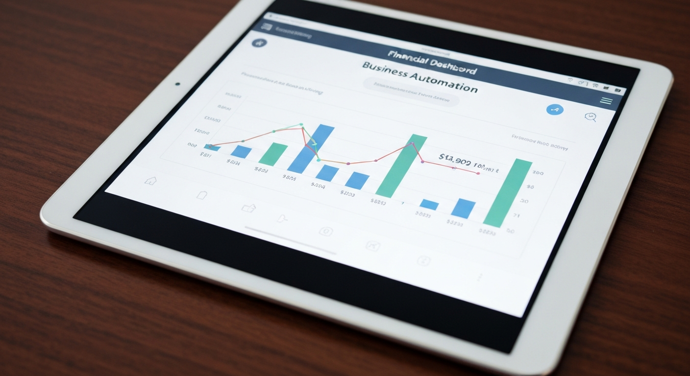 A sleek financial dashboard displayed on a modern tablet showing upward trends