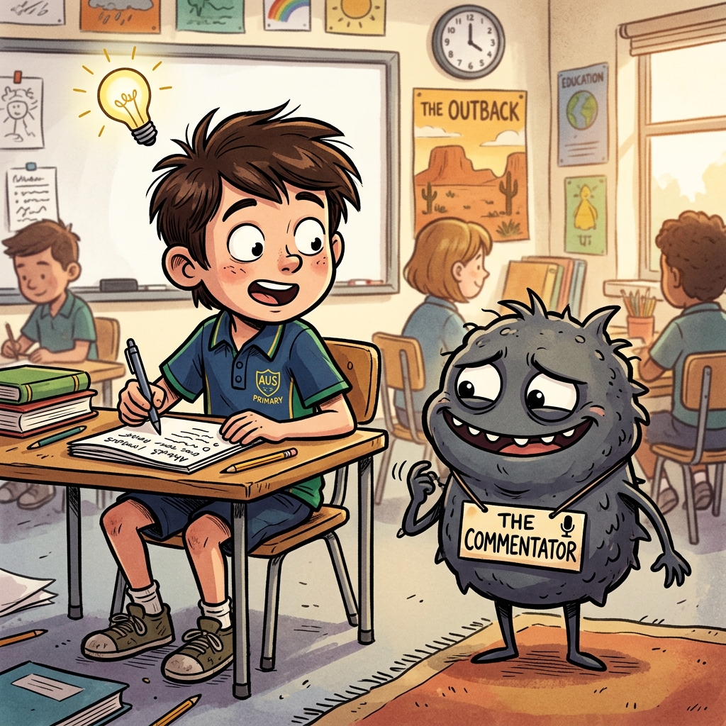 Charlie and The Commentator Illustration