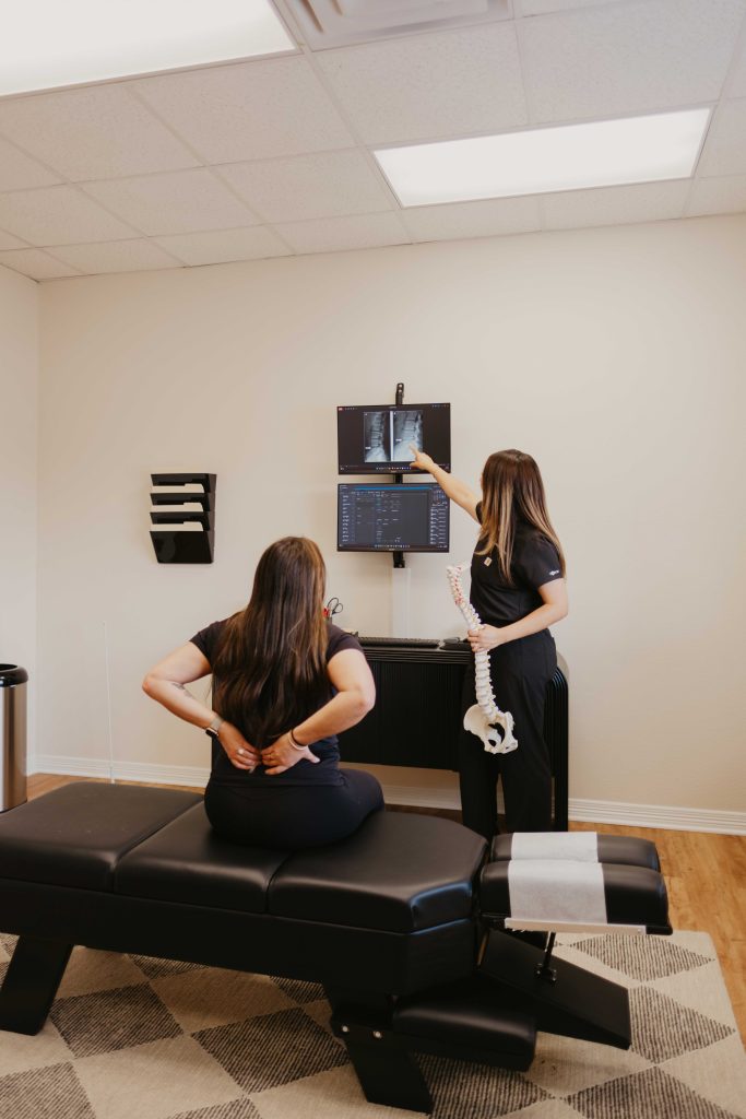 Patient sitting in consultation room