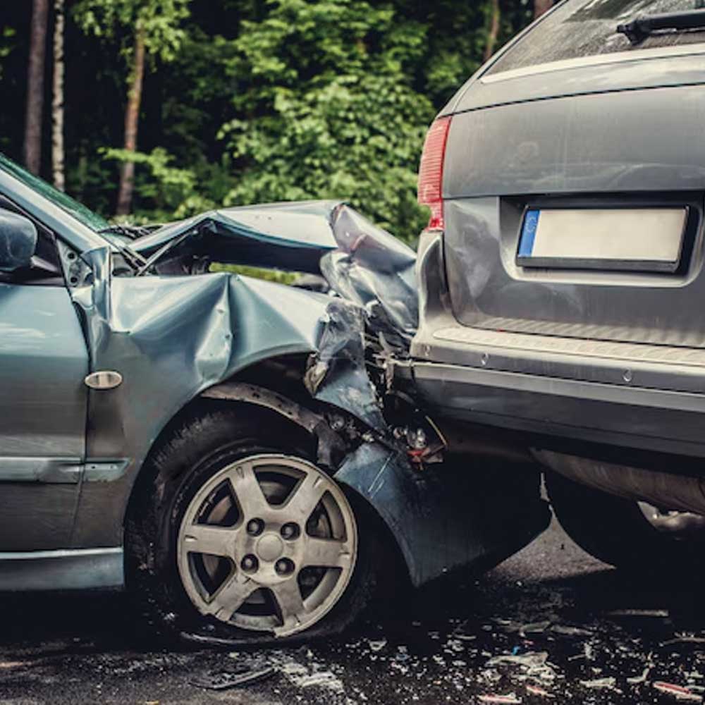 Two cars in a minor collision