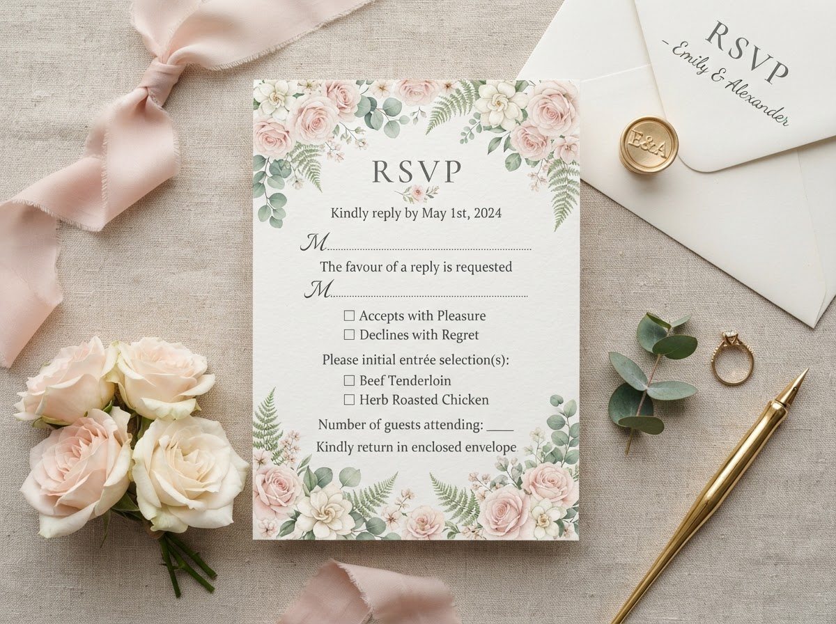 Floral RSVP Card