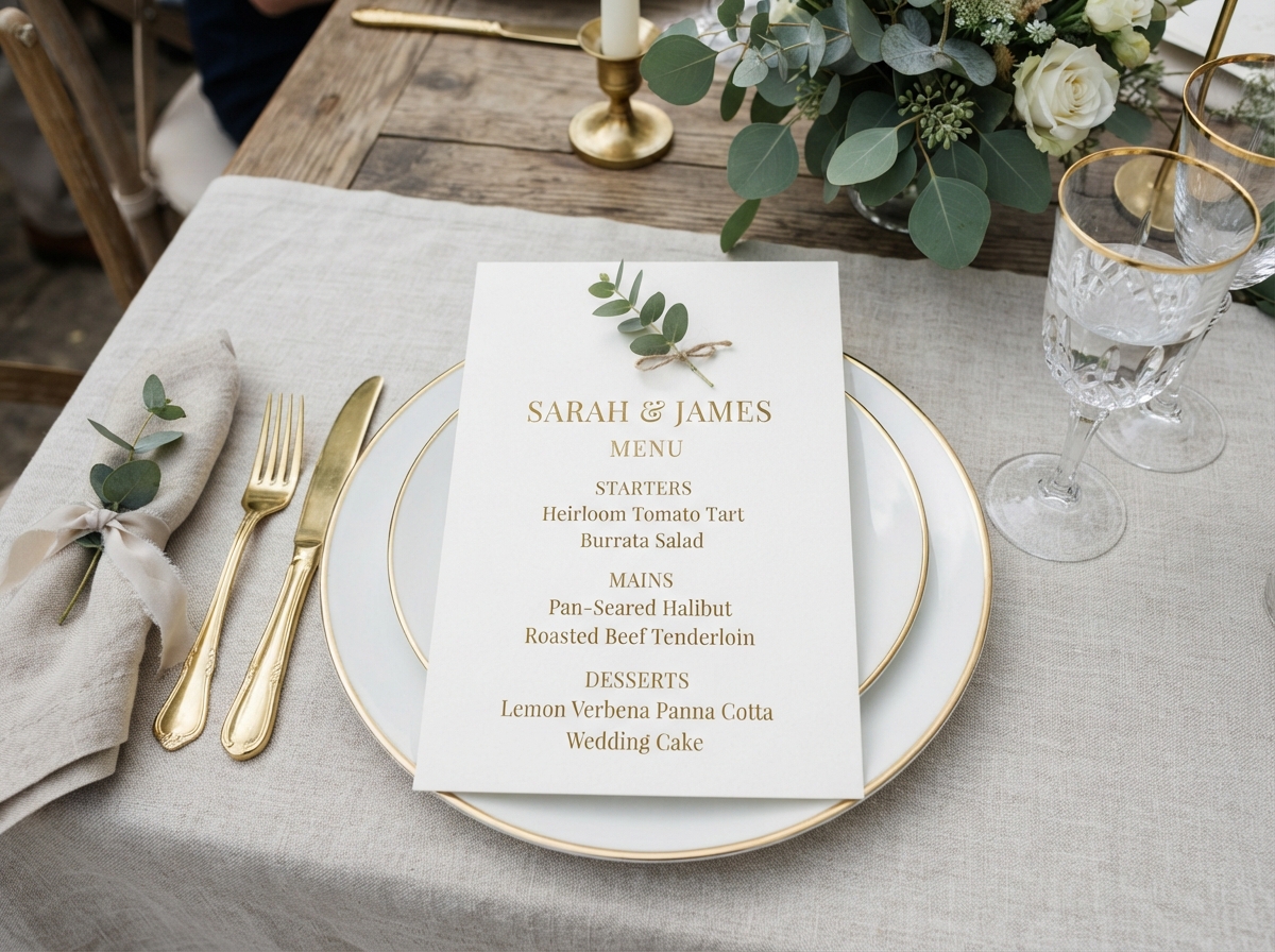 Gold Foil Menu Card